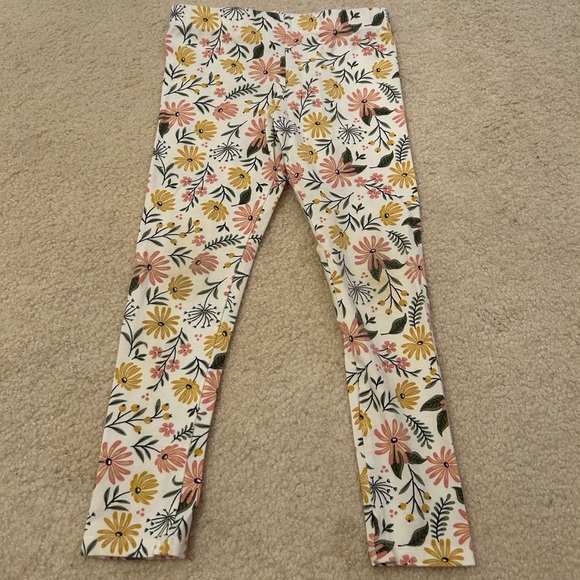 Other - White Blue Pink Yellow Floral Leggings Size 4T